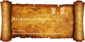 Mirkovics Betti névjegykártya